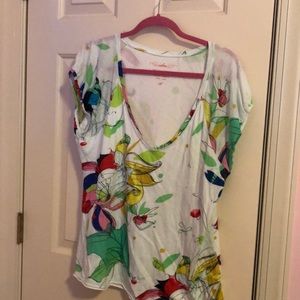 XL Anthropologie Floral Tee